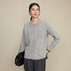 【京東直采】亞麻襯衫領(lǐng)針織衫開(kāi)衫毛衣通勤外套26春新款女裝 薄款 桂利灰 均碼