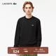 LACOSTE法國鱷魚(yú)男裝純色圓領(lǐng)休閑百搭舒適套頭衛衣|SH1645 031/黑色 M 4