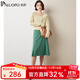 帕羅（PALUOPO）秋季新款羊毛毛衣女針織開衫毛衫雙排扣優(yōu)雅淑女外搭羊毛衫保暖 淺米 L 105