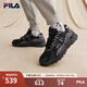 FILA斐樂(lè )官方男女鞋休閑鞋TREK滿(mǎn)天星復古時(shí)尚七夕送老爹鞋同款運動(dòng)鞋 男-黑/南極灰-ABD 39