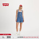 Levi's李維斯女士夏季美式復古街頭時(shí)尚潮流藍色連體牛仔背帶短褲 藍色 XS