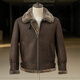 鉑朗尼奧羊羔毛皮毛一體男裝原生態(tài)羊男冬季厚B3飛行夾克時(shí)尚簡(jiǎn)約真毛外套 美拉德棕雙 6XL