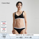 Calvin Klein內衣女士舒適上托薄墊ck提花輕運動(dòng)無(wú)鋼圈背心式文胸QP3333A UB1-太空黑 M