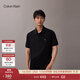 Calvin KleinJeans25早秋新款男士純棉珠地網(wǎng)眼ck商務(wù)休閑純色短袖T恤POLO衫 UB1-太空黑 S