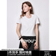 初語(yǔ)桑蠶絲真絲T恤女2025年新款馬蹄領(lǐng)短款短袖簡(jiǎn)約百搭套頭上衣 白色-馬蹄領(lǐng) M