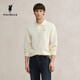 POLOWALK男式衛衣2025秋季新品簡(jiǎn)系商務(wù)直筒翻領(lǐng)休閑套頭男裝上衣 米白 L