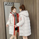 艾美琦美（AIMEIQIMEI）女士棉衣外套女加厚冬季連帽面包服2025新款中長(cháng)款羽絨棉服棉襖 米白色 XL X[建議125-135斤]