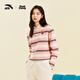 安踏（ANTA）×呆萌町聯(lián)名丨條紋翻領(lǐng)長(cháng)T女春季新款撞色休閑POLO衫162548404 棉花糖粉-1 S （女160）
