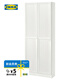 宜家（IKEA）BILLY畢利雙門(mén)立柜防塵落地書(shū)柜帶門(mén)客廳書(shū)房陳列置物柜 白色帶門(mén)書(shū)柜