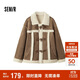 森馬（Semir）外套女牛角扣翻領(lǐng)寬松文藝2024冬季仿麂皮仿兔毛夾克109724108011