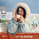 茵曼2025秋冬女裝新款三防連帽毛領(lǐng)假兩件羽絨服防風(fēng)中長(cháng)款外套 冰川藍 S