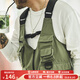 馬登工裝多口袋機能戰術(shù)馬甲戶(hù)外無(wú)袖坎肩攝影釣魚(yú)兩用挎包外套男 綠色 均碼