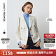 朗姿法式工裝風(fēng)口袋復古小香風(fēng)夾克短外套長(cháng)袖上衣春季新款 米白色2 XL