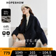 紅袖100%綿羊毛呢大衣冬季2024新款女裝翻駁領(lǐng)氣質(zhì)高級質(zhì)感雙面呢外套 藏青495 S