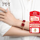SAGA世家品牌旺多姆女士手表石英腕表小表盤(pán)手鐲輕奢生日禮物送女友 馬蒂斯紅 L碼