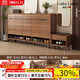 CATHYLOUTTE德國品牌實(shí)木框架家用鞋柜換鞋凳入戶(hù)大容量一體組合玄關(guān)靠墻鞋架 胡桃色1.8米五門(mén)五抽+換鞋凳