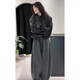 JRET秋冬兩件套女時(shí)尚2025新款韓版氣質(zhì)寬松皮外套高腰休閑褲套裝女 皮衣外套+褲子【兩件套】 M 80-100斤