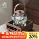 尚言坊胡桃木電陶爐煮茶器玻璃燒水壺煮茶壺小型電熱茶爐套裝教師節禮物
