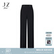 玖姿（JUZUI）職場通勤風休閑直筒褲女夏款JWDX11005 素黑 XL