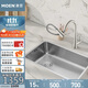 摩恩（MOEN）艾森廚房水槽洗菜池洗菜盆臺下盆不銹鋼大單槽配防指紋龍頭42511