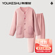 有棵樹(shù)睡衣冬季女士珊瑚絨家居服套裝加厚保暖長(cháng)袖秋季 初戀粉 L