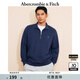 ABERCROMBIE & FITCH男裝25春季經(jīng)典小麋鹿毛圈布美式復古半拉鏈長(cháng)袖衛衣KI122-5252 海軍藍 XL (180/116A)