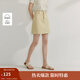 茵曼法式高腰牛仔短裙2025夏季女裝新款顯瘦a字包臀裙 卡其色 S