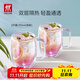 雙立人（ZWILLING）水杯杯子茶杯玻璃杯咖啡杯拿鐵杯雙層隔熱奶茶牛奶杯泡茶杯甜品碗 雙層馬克杯（炫彩）355ml2只