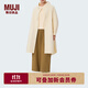 無印良品（MUJI） IDEE 女式 絎縫 外套 秋冬季女款 長袖 GAD67C4S 淺米色 均 碼 (165/88A)
