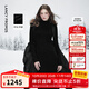 朗姿羊毛半高領(lǐng)修身針織連衣裙通勤風(fēng)氣質(zhì)優(yōu)雅中長(cháng)裙女2025年新款 黑色 S