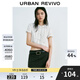 UR2025秋季新款女拼接花邊蝴蝶結系帶短袖開(kāi)襟襯衫UYY250019 本白 S