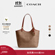 蔻馳（COACH）經(jīng)典標志DAY 暗扣托特包單肩包大容量復古斜挎包早秋女包 B4/棕黃色 焦糖色（新版）