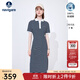 Navigare意大利小帆船條紋短袖連衣裙女夏季純棉顯瘦POLO裙百搭休閑長(cháng)裙 海軍藍/白 M 碼