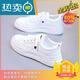 大東女士小白鞋女2025新款運動(dòng)休閑百搭增高魔術(shù)貼女鞋韓版學(xué)生厚底鞋 白色皮面【升級款專(zhuān)柜版】 36