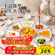 佩爾森釉下彩陶瓷碗盤(pán)餐具套裝過(guò)年喬遷之喜餐具整套藍線(xiàn)條拼盤(pán)9頭禮盒