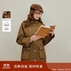 茵曼復古拼色翻領(lǐng)工裝外套2025秋女裝新款巴恩風(fēng)派克服 軍綠色 L