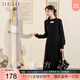 三彩三彩【墨韻幽夢(mèng)】2024冬季新款新中式小黑裙鏤空盤(pán)扣連衣裙長(cháng)裙女