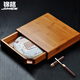 錦格普洱茶盒竹制分茶盤(pán)黑茶開(kāi)茶盤(pán)茶針茶刀茶道零配單層開(kāi)賞茶盤(pán)空盒 本色竹制單層茶盒（+檀木茶刀）