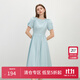 范思藍恩法式氣質(zhì)方領(lǐng)連衣裙女夏季2025新款顯瘦修身裙子2623 湖水藍 L