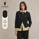 POLOWALK紅色麻花針織開(kāi)衫女秋冬新款保羅女裝新年本命年毛衣開(kāi)衫外套上衣 黑色【新款】 L (165)