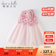 戴維貝拉（DAVE＆BELLA）女童連衣裙中大童網(wǎng)紗裙夏季薄款兒童公主裙寶寶裙子童裙 煙紫色【現貨】 120 cm（建議身高110-120cm）