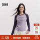 森馬（Semir）長(cháng)袖T恤女拼色插肩袖小狗套頭衫鹽系潮冬季抓毛衣服101724101010