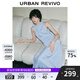 UR2025夏季新款女裝波嬉風(fēng)垂感長款無袖連衣裙UWG750056 淺藍(lán) (面料微透) S