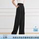 范思藍恩范思藍恩超高腰復古顯瘦西裝長(cháng)褲女春季2025新款直筒休閑褲子1066 黑色 M