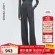 朗姿【王楚然同款】朗姿高級感灰色羊毛西褲百搭西服褲2025年冬季新款 深灰色 L