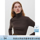 范思藍(lán)恩23FS14619 莫代爾花邊高領(lǐng)打底衫女秋冬內(nèi)搭長(zhǎng)袖針織衫 粉墨咖色 M