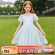 ASK JUNIOR女童連衣裙夏薄款兒童裙子時(shí)尚網(wǎng)紗公主裙 藍色 120