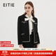 愛(ài)特愛(ài)（EITIE）精致千金感通勤直筒小香風(fēng)粗花呢短外套秋季新款女裝C2303210 極簡(jiǎn)黑 L 165