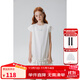 ELLE KIDS燙鉆木耳邊小飛袖A字連衣裙夏季新款女童輕薄透氣圓領(lǐng)休閑長(zhǎng)裙 本白色 130