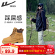 回力（Warrior）官方馬丁靴女鞋秋冬新款英倫風(fēng)鞋戶(hù)外登山短靴子工裝大黃靴棕色36